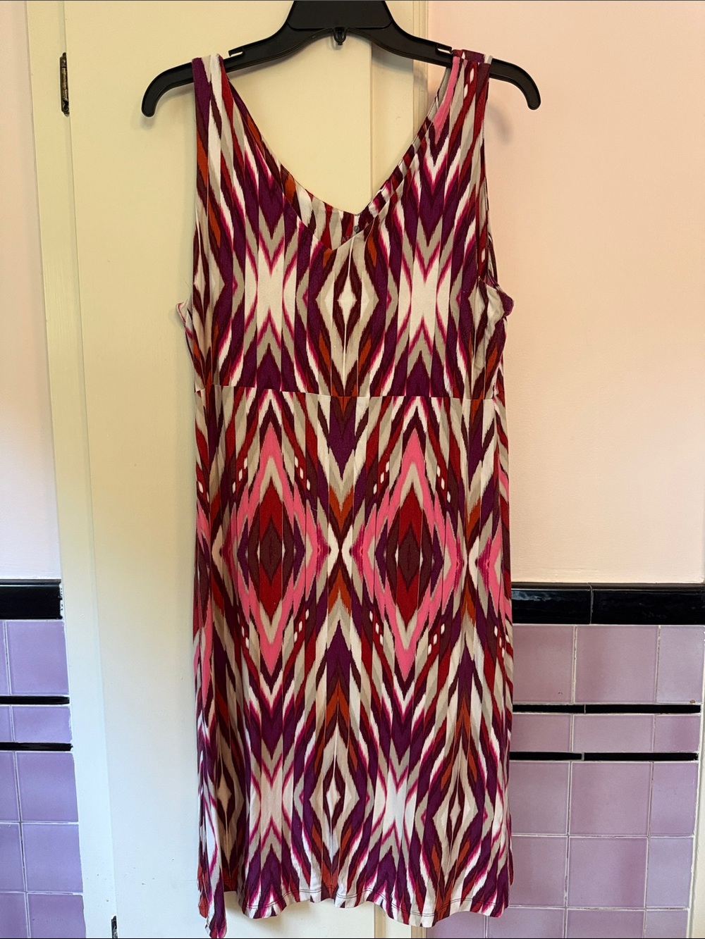 Athleta Pink and Purple Geometric Midi Dress